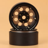 4PCS 1.9 Metal Beadlock 8 Round Hole Wheel Hub Rims For 1/10 RC Crawler Axial SCX10 90046 AXI03007 Traxxas TRX4 D90