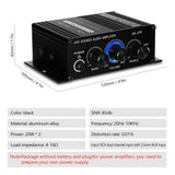 AK270 Mini Audio 2-Channel Stereo Power Portable Sound Amplifier AUX Input Speaker Amp for Car and Home