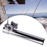Fishing Rod Holder for Boat Rail Mounted Rotating Yacht Clamp on Stainless Steel
