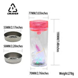 CRUSHER Portable LED Smoking Grass Pipe Hookah Cup Built in Filtered Water Pipes Cigarette Holder Set Gadgets for Men