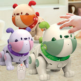 AI Intelligent Voice Dog Touch Sensing Recording And Repeating Remote Control Machine Dog Early Education Puzzle Electric Toys
