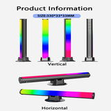 Smart RGB LED Light Bars Night Light with Bluetooth APP Control Music Rhythm Lights Backlight for Gaming TV Room Decoration Lamp