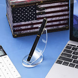 2 Pieces Acrylic Stand Pencil Holder Fountain Ballpoint Pen Display Rack (Transparent)