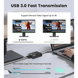 4K Video Capture Card Board HDMI-compatible USB 3.0 A C Loopout Recorder 1080P Grabber OBS Capturing Game Live Streaming Mic