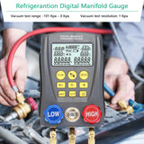 Vacuum Pressure Refrigeration HVAC Temperature Tester Digital Manifold Gauge Meter
