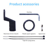 Motorcycle Phone Mount with USB Charger Port Universal Rear Mirror Handlebar Cradle Holder for 4-7inch Smartphone