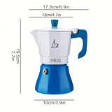 1pc Italian Moka Pot - 6 Cup/10 OZ Stovetop Espresso Maker for Gas or Electric, Perfect for Camping and Cappuccino