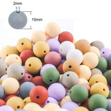 120 PCS Round 15Mm,Colorful Silicone Loose Beads,DIY Crafts Beads For Jewelry Making