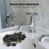 Washers, 58-Pack Flat Beveled Rubber Faucet Washers and Brass Bibb Screws Assortment Replacement Kit