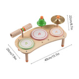 Set 7-in-1 Desktop Portable Detachable Drum Kits Percussion Instrument Natural Wood Smooth Burrless for Birthday Gift