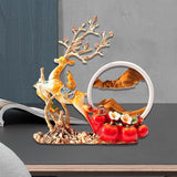 3D Deer Sculpture Moving Sand Art Picture - Decor For Office & Bookshelves