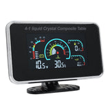 4 In 1 LCD Gauge Water Temperature+Oil Pressure+Fuel Level Gauge+Voltmeter with Sensor 1/8NPT for Universal Truck Car 12V 24V