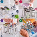 Stainless Steel Molds Rust-Resistant Popsicle Maker Set Popcical Mold With Tray- Cleaning Brush