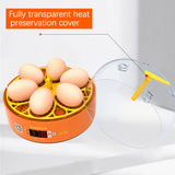 6/9/12 Eggs Fully Automatic Turning Incubator - Digital Temp Control for Farm Animals. Ideal Hatchery Brooder.