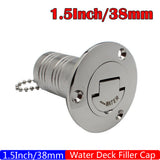 38mm 50mm Cap Stainless Steel 316 Deck Filler GAS DIESEL FUEL WASTE WATER Mirror Polish Marine Boat RV Hardware