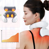Multifunctional Smart Electric  Instrument Meridians Therapy Neck Massager Pulse Back 6 Modes Power Home Cervical Spine Massager