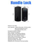 Keyless Entry Smart Waterproof Door Lock - 5 in 1 (TTlock App, IC Card, 150 Codes, Electronic Fingerprint)