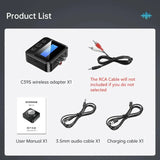 Bluetooth 5.0 Transmitter Receiver EDR Wireless Adapter USB Dongle 3.5mm AUX RCA for TV PC Headphones Home Stereo Car HIFI Audio