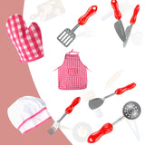 10Pcs Kitchenware Set,Little Kids Cooking Baking Set Hat Mitt & Utensil For Toddler Dress Up Chef Costume