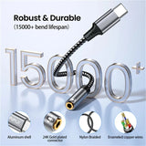 USB Type C To 3.5mm Aux Adapter Type-c 3.5 Jack Audio Earphone Cable Converter for Huawei P20 Samsung Galaxy S24 S23 Ultra