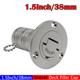 38mm 50mm Cap Stainless Steel 316 Deck Filler GAS DIESEL FUEL WASTE WATER Mirror Polish Marine Boat RV Hardware