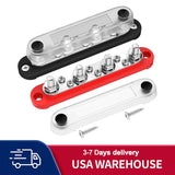 DaierTek 12V Distribution Block 6 #8 (M4) Screw 4 x 5/16" (M8) Terminal Stud Marine Battery Bus Bar