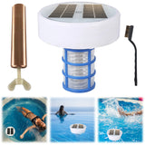 Chlorine-Free Solar Copper Pool Ionizer - 85% Less Chlorine, Auto Switch RGB Night Light, Up to 35000 Gal