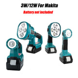 3W/12W Emergency LED Work Light Flashlights Electric Torch Outdoor Portable Lamp for 14.4V-20V Li-ion Battery