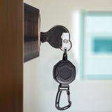 Easy-pull Card Heavy Duty Retractable Id Badge Holder with Stainless Steel Reel Vertical Lanyard for Easy