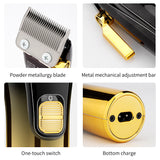 RESUXI 002 Professional Cordless Rechargeable Clipper Set Low Noise Clippers and Detail Hair Trimmer for Men Barber