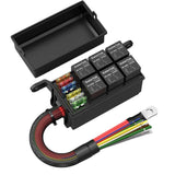 DaierTek 12V Way 12 AWG Pre-wired Waterproof Box 6 Slot ATC/ATO Fuse Relay Block for Car Marine