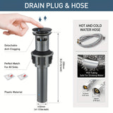 1pc 10.16 Cm 2 Handle Centerset Bathroom Sink Faucet, High Arc Swivel Spout With Drain Assembly And Supply Hoses, Bathroom Sink Faucet, Home Essential