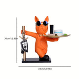 1pc French Bulldog Sculpture Dog Statue ,Decorative Figurine Storage, Metal Tray Coin Money Box/saving Pot Entrance Key Snack Holder,Home Living Room Bar Cafe Decor Ornament, Room Decor Tabletop Display Ornament