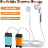 Outdoor Portable Shower Waterproof Electric Pump for Camping Hiking Backpacking Travel Beach Pet