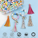 200Pcs For Keychain Making Kit, Multiple Styles Shapes 15Mm Silicone Bulk Rubber Beads Durable Easy To Use