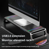 Color-changing Led Lights Ergonomic Work Setup Computer Rgb Monitor Stand Riser Strong Load-bearing for Laptop