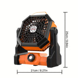 1pc Rechargeable Camping Fan With LED Lantern - Portable USB Table Fan For Tent, Travel, And Outdoor Activities - Battery Operated Powered Fan With Bright Light And Adjustable Speeds