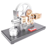 Engine With LED Light And Voltmeter,Horizontally Opposed Diamond Structure Gear Drive Stirling Model Kits