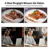 Laptop Ring Light Desk Table Ring Lamp Video Conference Light With Tripod For Meeting-A