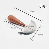 Leather Round Leathercraft Knife for Cutting/ Scribing Leather Round Head Knife With Wooden Handle Knife For Leather Cutting