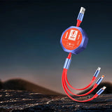 3 In 1 Retractable 100W Cable Fast Charging And Data Micro Usb Type C For Iphone Android Phone Xiaomi Huawei OPPO