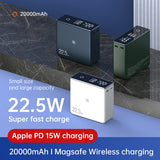20000mAh Magnetic 15W Wireless Charger PD 20W Type C Fast Charging With LED Display Ban & Power Station For Laptop