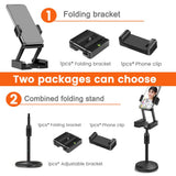 Desktop Mobile Phone Holder Ajustable Metal Stand Overhead Phone Bracket for Teaching Online Video Food Crafting Demo Mount