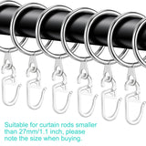 50 Pieces Metal Rings, Plastic Hooks, Curtain Rings For Window Curtain, Sier