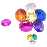 Diving Pool Toys Colorful Diamond Gem with Treasure Pirate Chest Box Summer Underwater Gemstones Set for