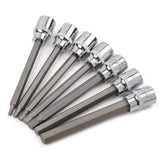 7Pcs Allen Key Bits Screwdriver Extra Long 3/8'' Drive Hex Point End Bit Socket 110MM Socket Adatper For Torque Socket Wrench