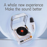 H6 speaker retro vinyl record player, Bluetooth sound karaoke band microphone card, radio creative gifts