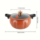1pc, Pumpkin Micro Pressure Cooker (27.0cm), 8L/2.1Gal Stock Pot, Multi-functional Large Non Stick Cooking Pot, Cookware, Kitchenware, Kitchen Supplies, Kitchen Items