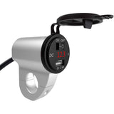 Aluminium Alloy Motorcycle Handlebar Mount 2.4A USB Charger Voltmeter ON/Off Switch SAE Fits for 22mm-26mm Handlebars