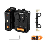 ZINE VM-HS2 Hot Swap/Shark Fin Dual Micro Mount V Lock Battery Adapter Plate w/ LEMO/ D-tap/ BP/ USB-C PD 100W